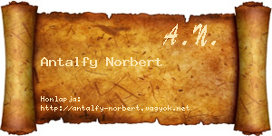 Antalfy Norbert névjegykártya